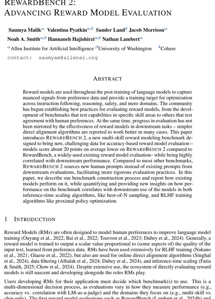 RewardBench 2: Advancing Reward Model Evaluation Figure 1