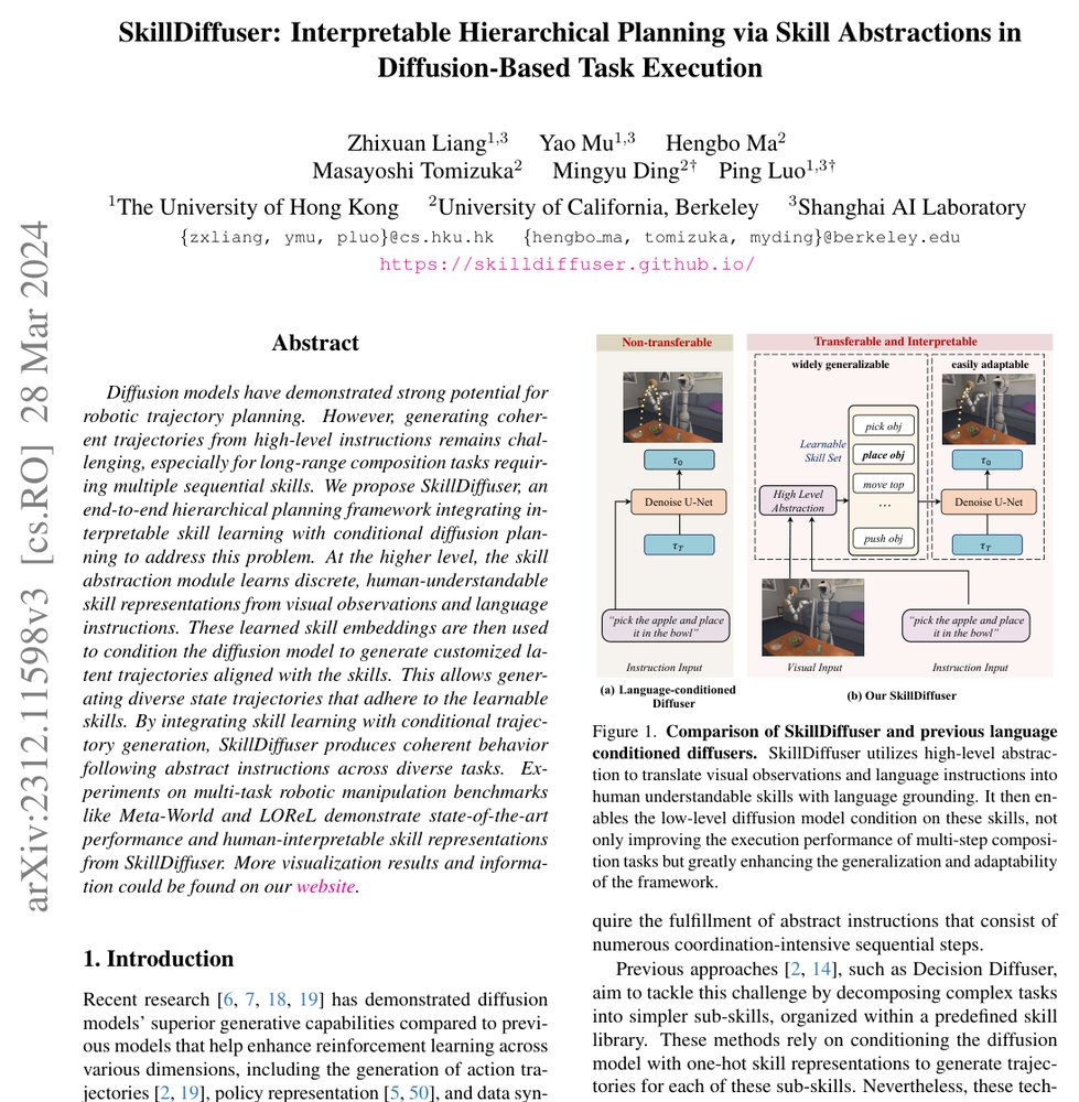 SkillDiffuser: Interpretable Hierarchical Planning via Skill Abstractions in Diffusion-Based Task Execution Figure 1