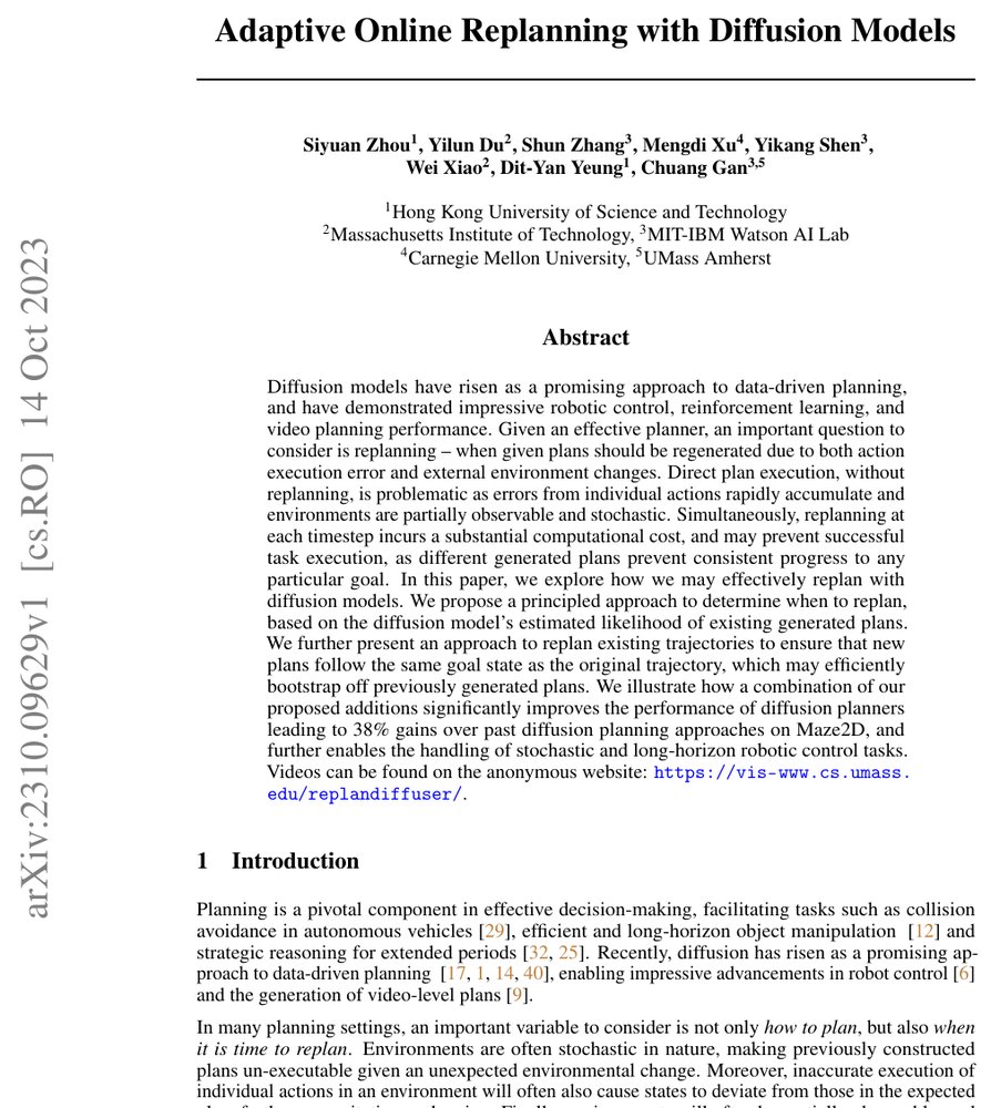 Adaptive Online Replanning with Diffusion Models Figure 1
