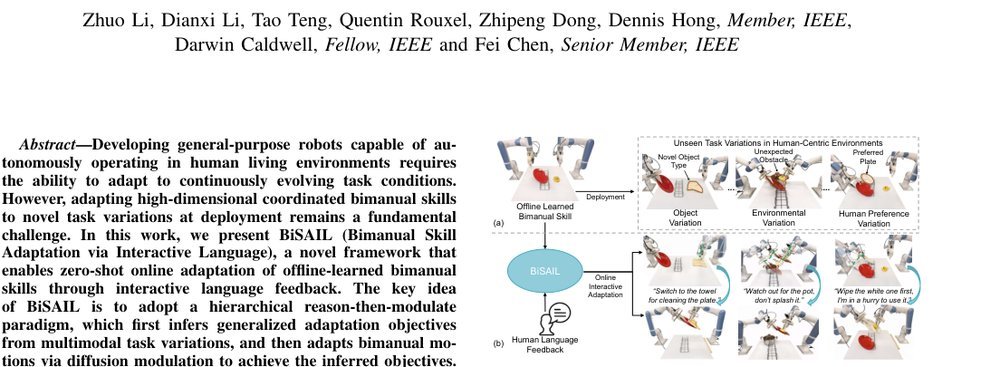 Adapt as You Say: Online Interactive Bimanual Skill Adaptation via Human Language Feedback figure
