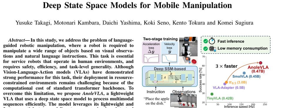 AnoleVLA: Lightweight Vision-Language-Action Model with Deep State Space Models for Mobile Manipulation figure