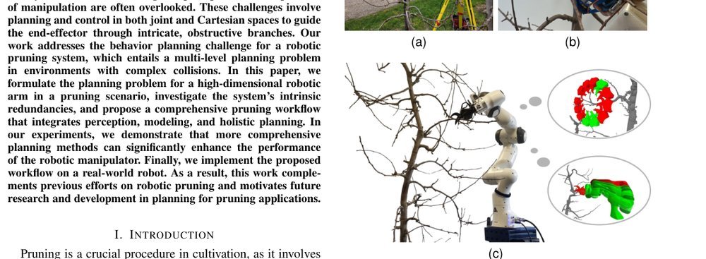 Automated Behavior Planning for Fruit Tree Pruning via Redundant Robot Manipulators: Addressing the Behavior Planning Challenge figure