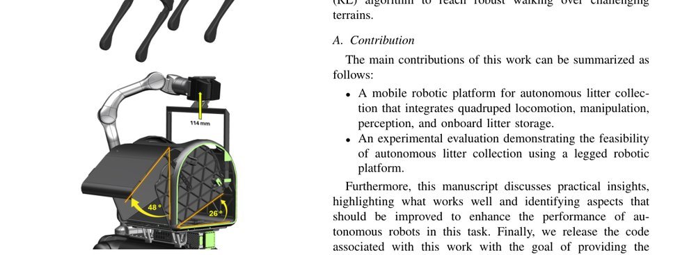 BinWalker: Development and Field Evaluation of a Quadruped Manipulator Platform for Sustainable Litter Collection figure