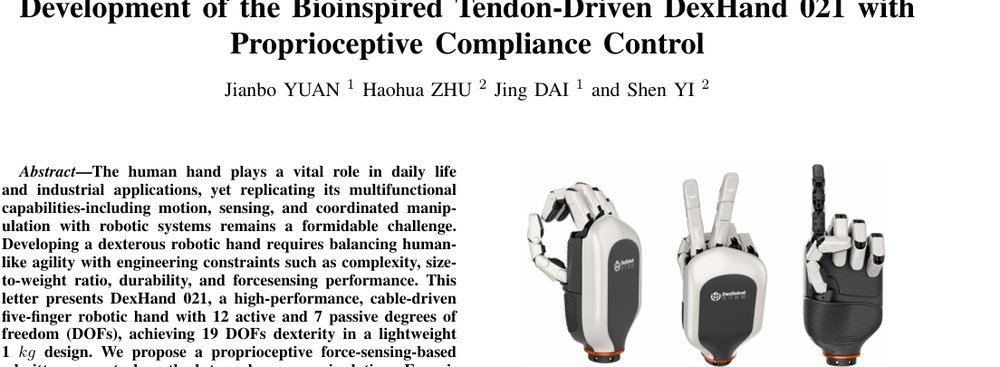Development of the Bioinspired Tendon-Driven DexHand 021 with Proprioceptive Compliance Control figure