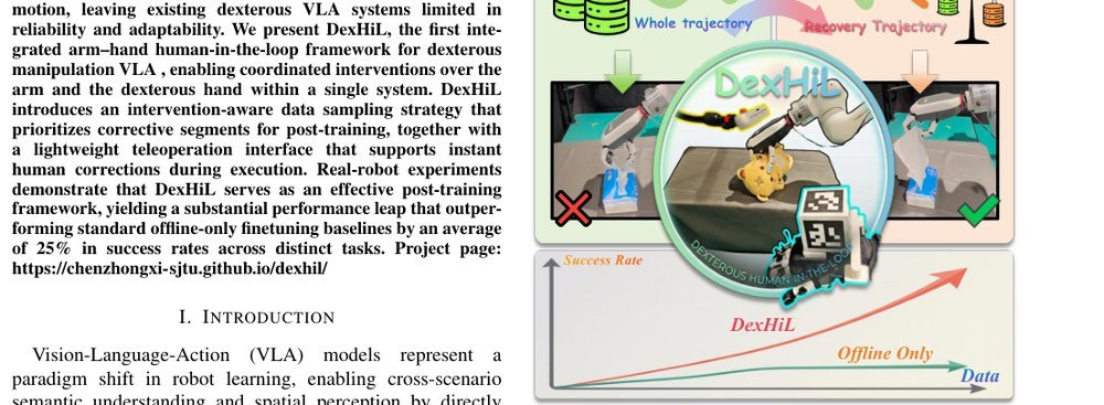 DexHiL: A Human-in-the-Loop Framework for Vision-Language-Action Model Post-Training in Dexterous Manipulation figure