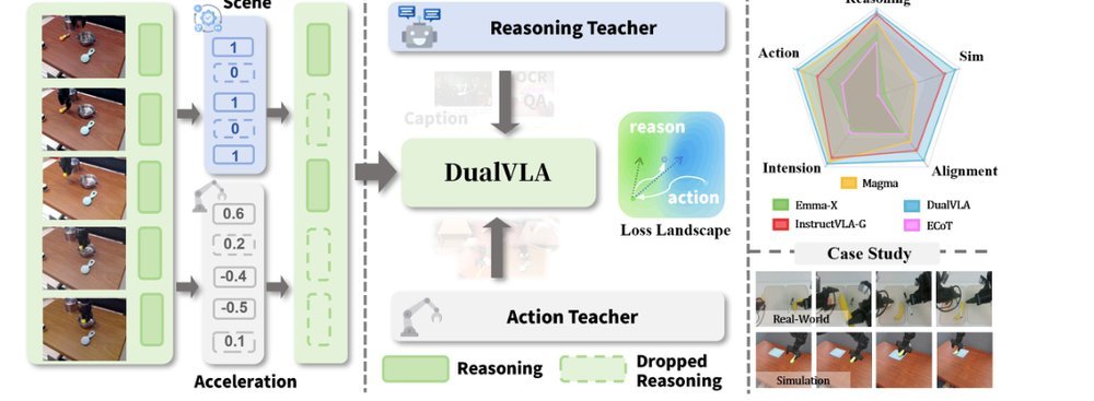 DualVLA: Building a Generalizable Embodied Agent via Partial Decoupling of Reasoning and Action figure