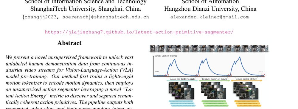 From Observation to Action: Latent Action-based Primitive Segmentation for VLA Pre-training in Industrial Settings figure