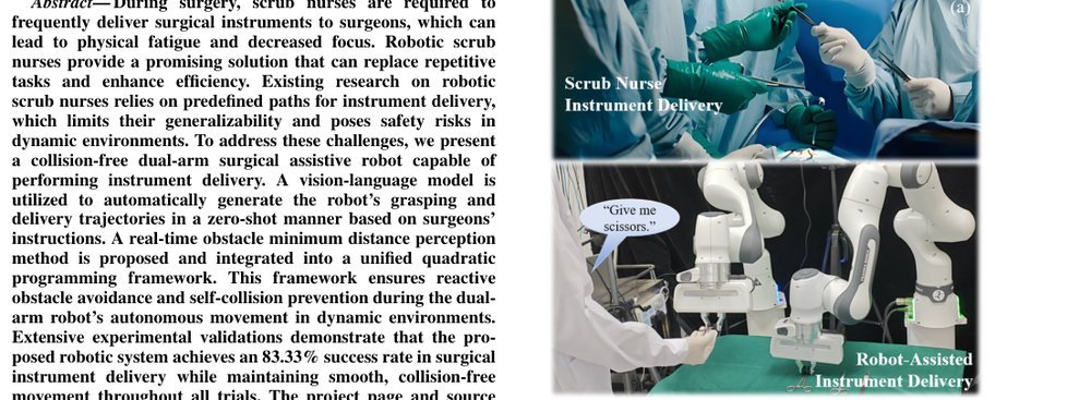 Give me scissors: Collision-Free Dual-Arm Surgical Assistive Robot for Instrument Delivery figure