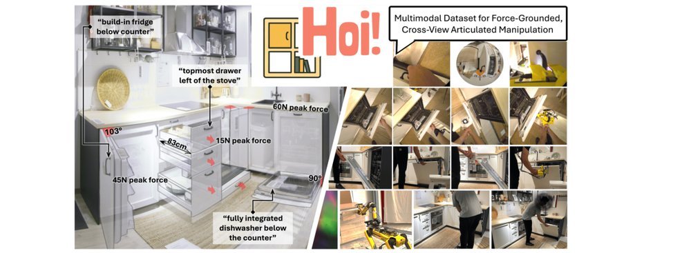 Hoi! -- A Multimodal Dataset for Force-Grounded, Cross-View Articulated Manipulation figure