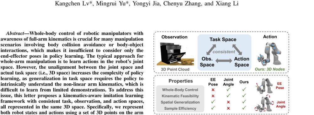 Kinematics-Aware Diffusion Policy with Consistent 3D Observation and Action Space for Whole-Arm Robotic Manipulation figure