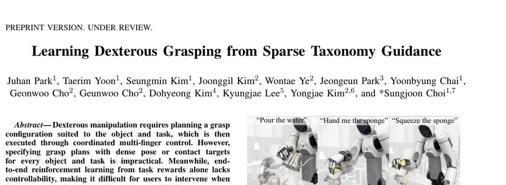 Learning Dexterous Grasping from Sparse Taxonomy Guidance figure