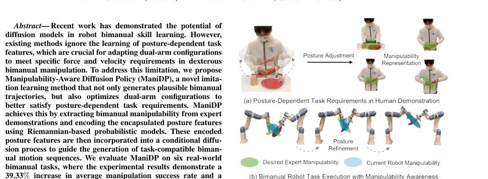ManiDP: Manipulability-Aware Diffusion Policy for Posture-Dependent Bimanual Manipulation figure