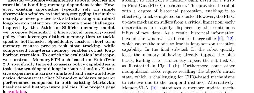 MemoAct: Atkinson-Shiffrin-Inspired Memory-Augmented Visuomotor Policy for Robotic Manipulation figure