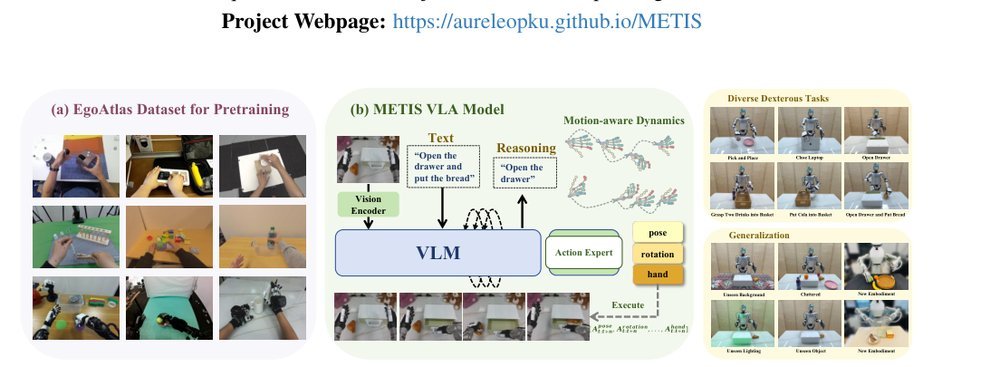 METIS: Multi-Source Egocentric Training for Integrated Dexterous Vision-Language-Action Model figure