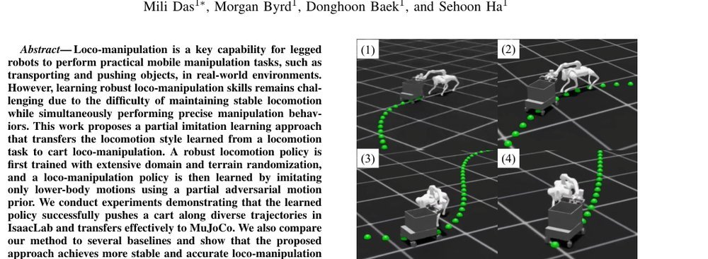 Partial Motion Imitation for Learning Cart Pushing with Legged Manipulators figure