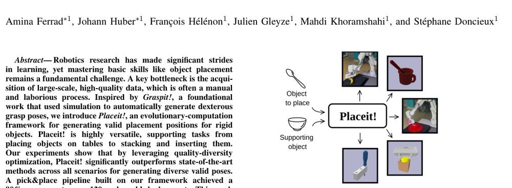 Placeit! A Framework for Learning Robot Object Placement Skills figure