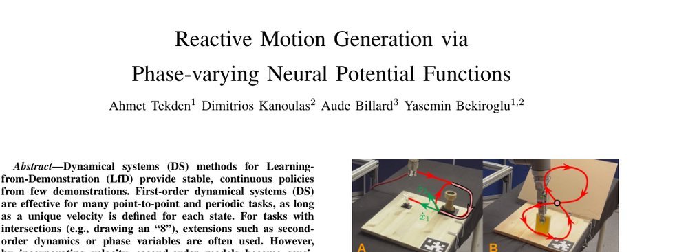 Reactive Motion Generation via Phase-varying Neural Potential Functions figure