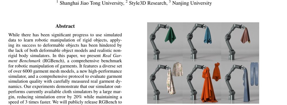 Real Garment Benchmark (RGBench): A Comprehensive Benchmark for Robotic Garment Manipulation featuring a High-Fidelity Scalable Simulator figure