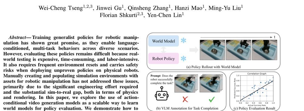 Scalable Policy Evaluation with Video World Models figure