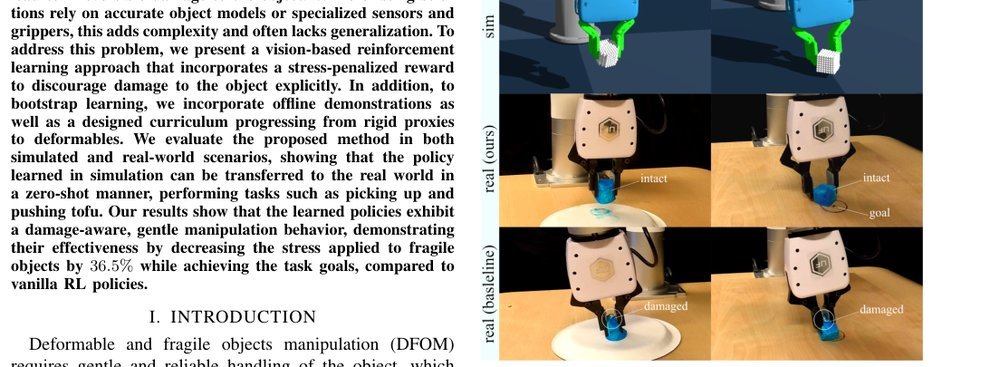 Sim-to-Real Gentle Manipulation of Deformable and Fragile Objects with Stress-Guided Reinforcement Learning figure