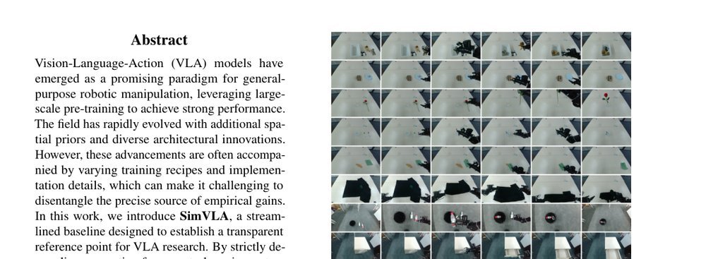SimVLA: A Simple VLA Baseline for Robotic Manipulation figure