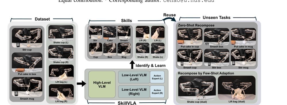 SkillVLA: Tackling Combinatorial Diversity in Dual-Arm Manipulation via Skill Reuse figure