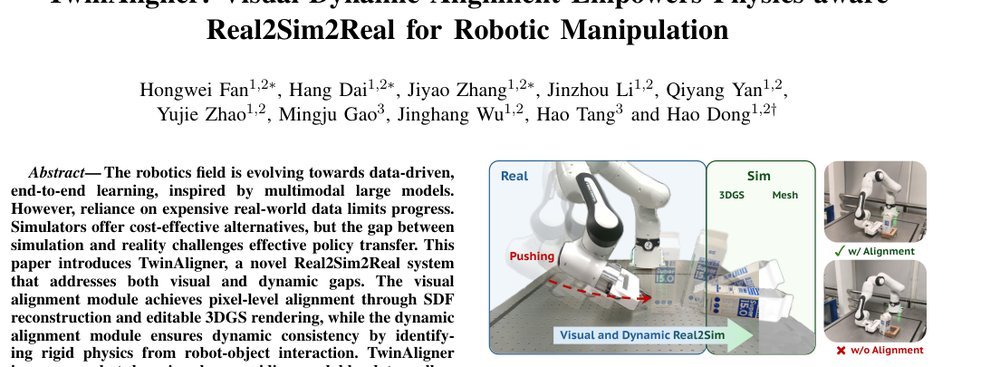 TwinAligner: Visual-Dynamic Alignment Empowers Physics-aware Real2Sim2Real for Robotic Manipulation figure