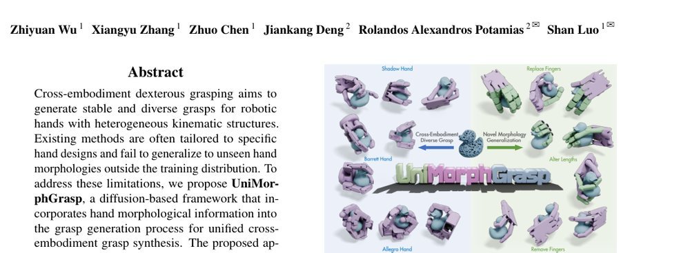 UniMorphGrasp: Diffusion Model with Morphology-Awareness for Cross-Embodiment Dexterous Grasp Generation figure