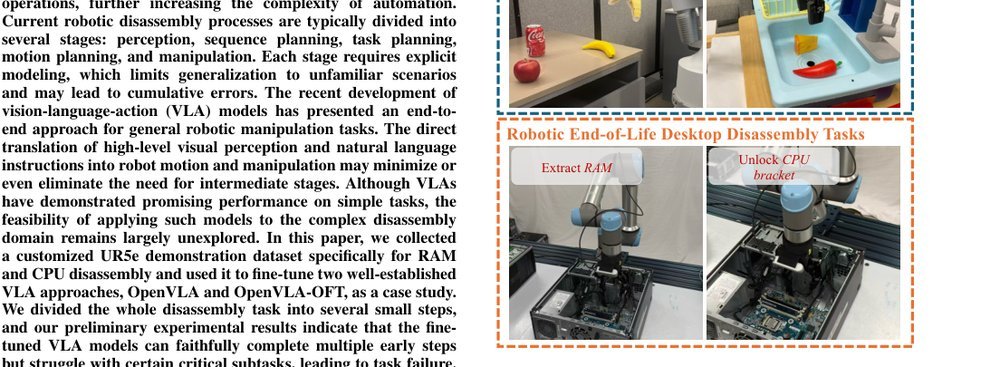 Vision-Language-Action Models for Selective Robotic Disassembly: A Case Study on Critical Component Extraction from Desktops figure