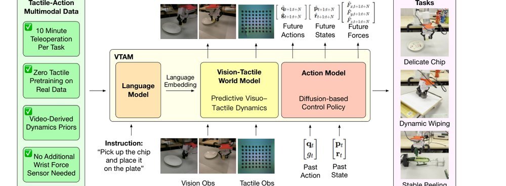 VTAM: Video-Tactile-Action Models for Complex Physical Interaction Beyond VLAs figure