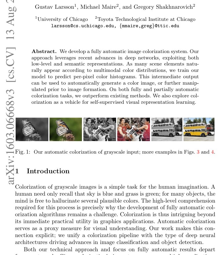 Learning Representations for Automatic Colorization Figure 1