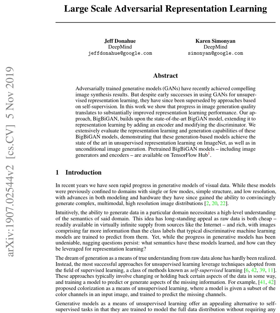 Large Scale Adversarial Representation Learning Figure 1