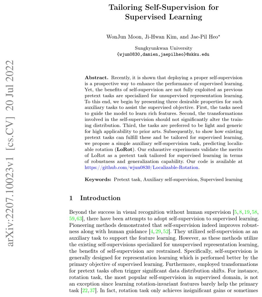 Tailoring Self-Supervision for Supervised Learning Figure 1