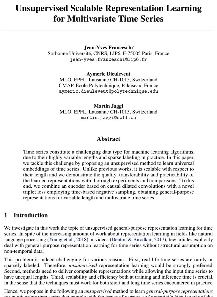 Unsupervised Scalable Representation Learning for Multivariate Time Series Figure 1