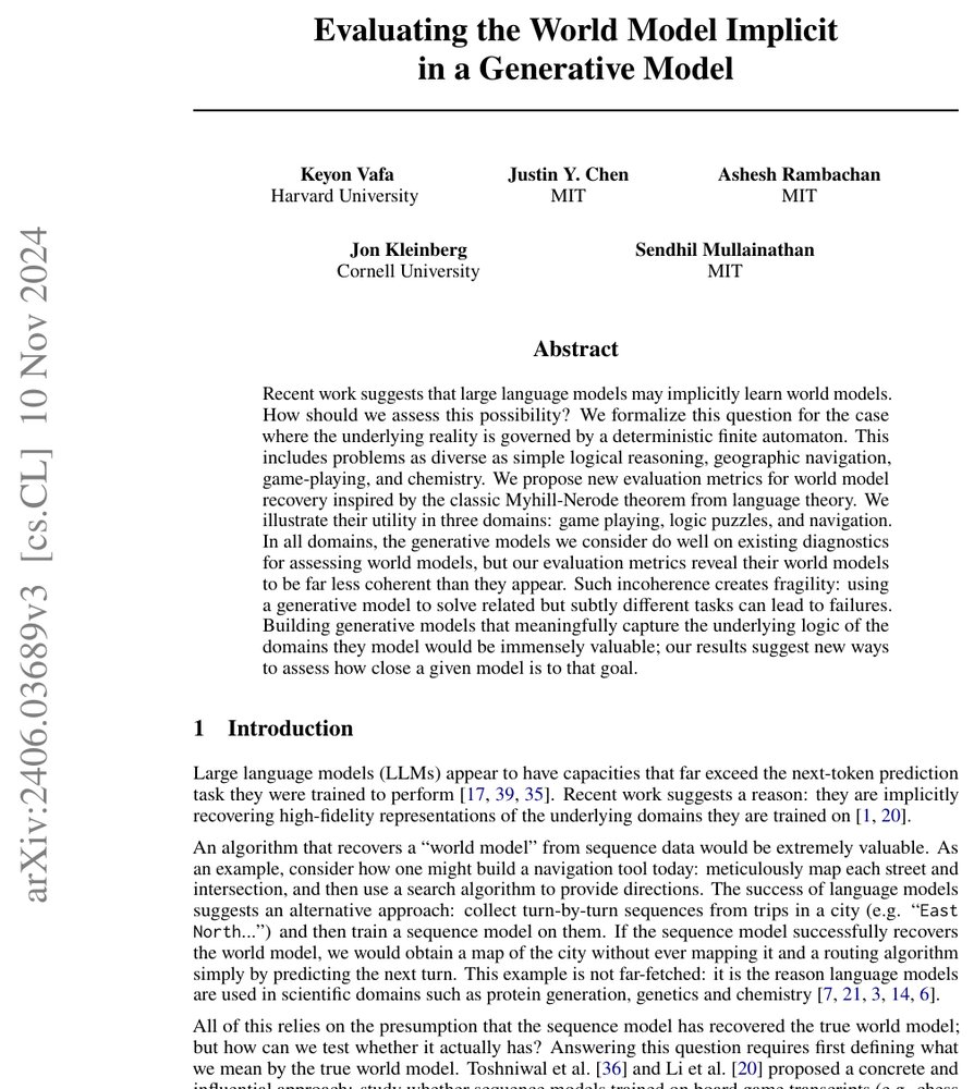 Evaluating the World Model Implicit in a Generative Model Figure 1