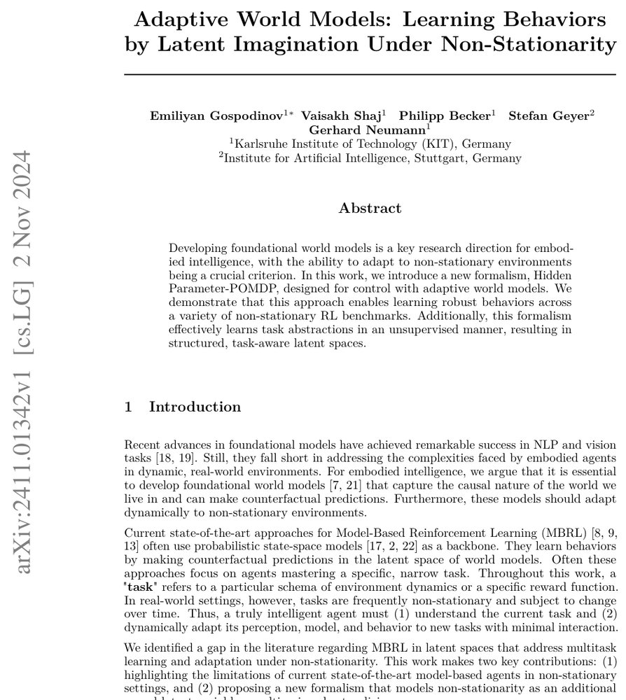 Adaptive World Models: Learning Behaviors by Latent Imagination Under Non-Stationarity Figure 1