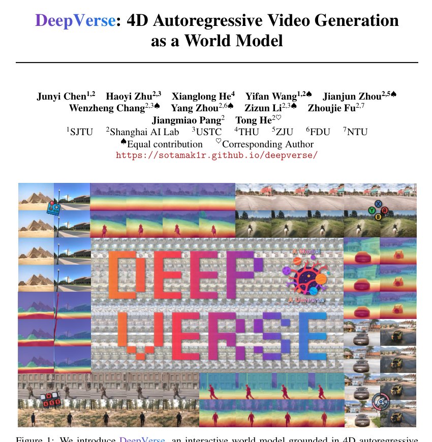 DeepVerse: 4D Autoregressive Video Generation as a World Model Figure 1