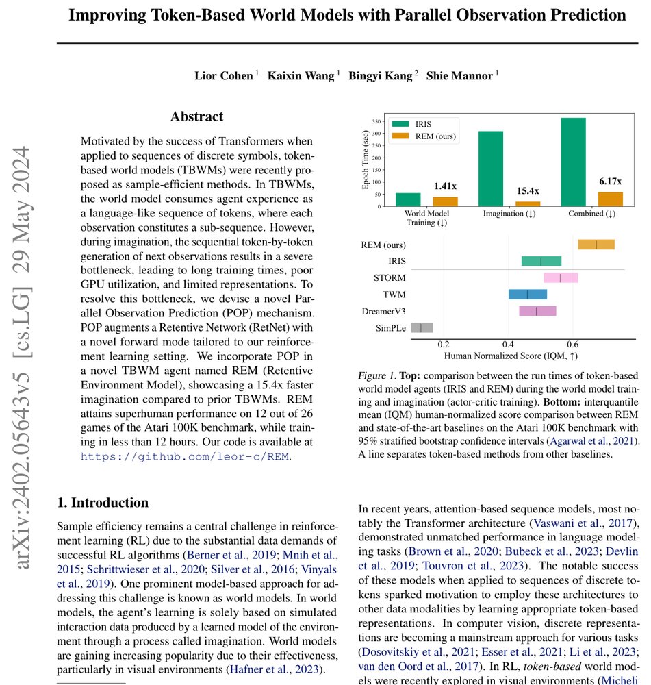 Improving Token-Based World Models with Parallel Observation Prediction Figure 1