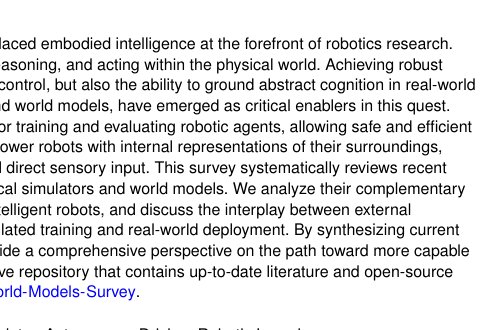 A Survey: Learning Embodied Intelligence from Physical Simulators and World Models Figure 1