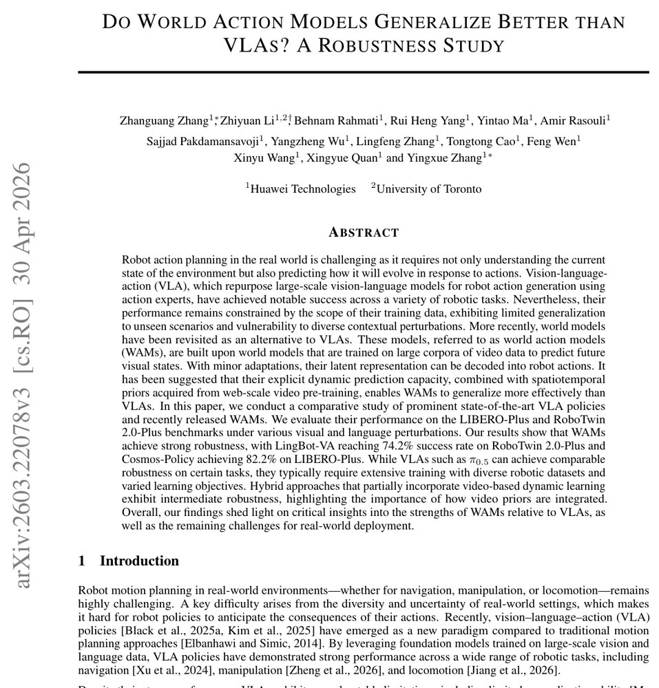 Do World Action Models Generalize Better than VLAs? A Robustness Study Figure 1