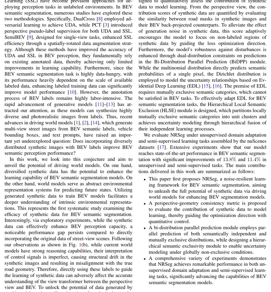 NRSeg: Noise-Resilient Learning for BEV Semantic Segmentation via Driving World Models Figure 1