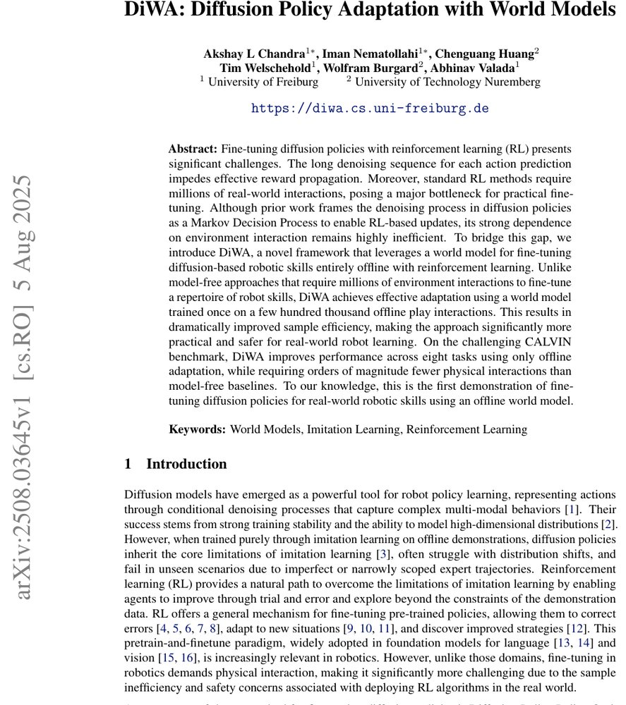DiWA: Diffusion Policy Adaptation with World Models Figure 1