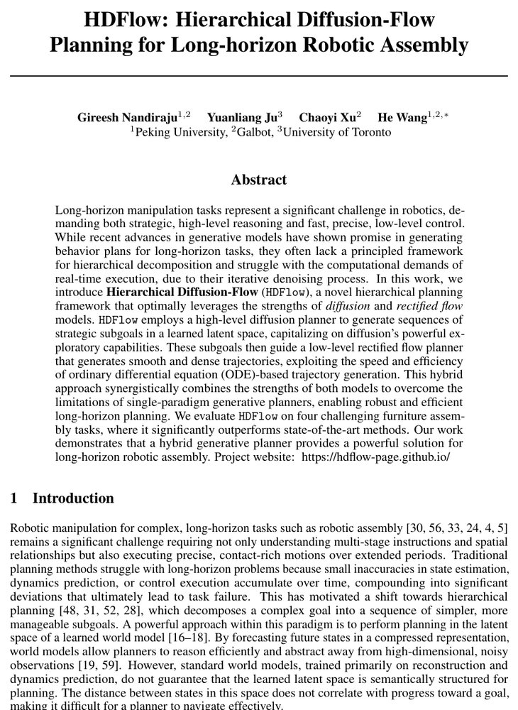 HDFlow: Hierarchical Diffusion-Flow Planning for Long-horizon Robotic Assembly Figure 1