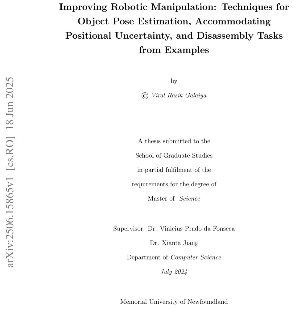 Improving Robotic Manipulation: Techniques for Object Pose Estimation, Accommodating Positional Uncertainty, and Disassembly Tasks from Examples Figure 1