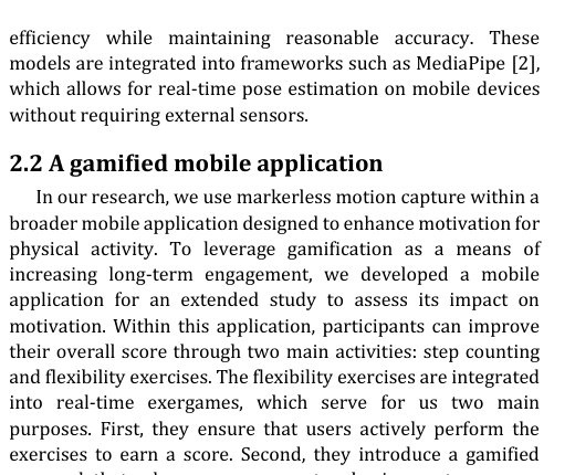 Smartphone Exergames with Real-Time Markerless Motion Capture: Challenges and Trade-offs Figure 1