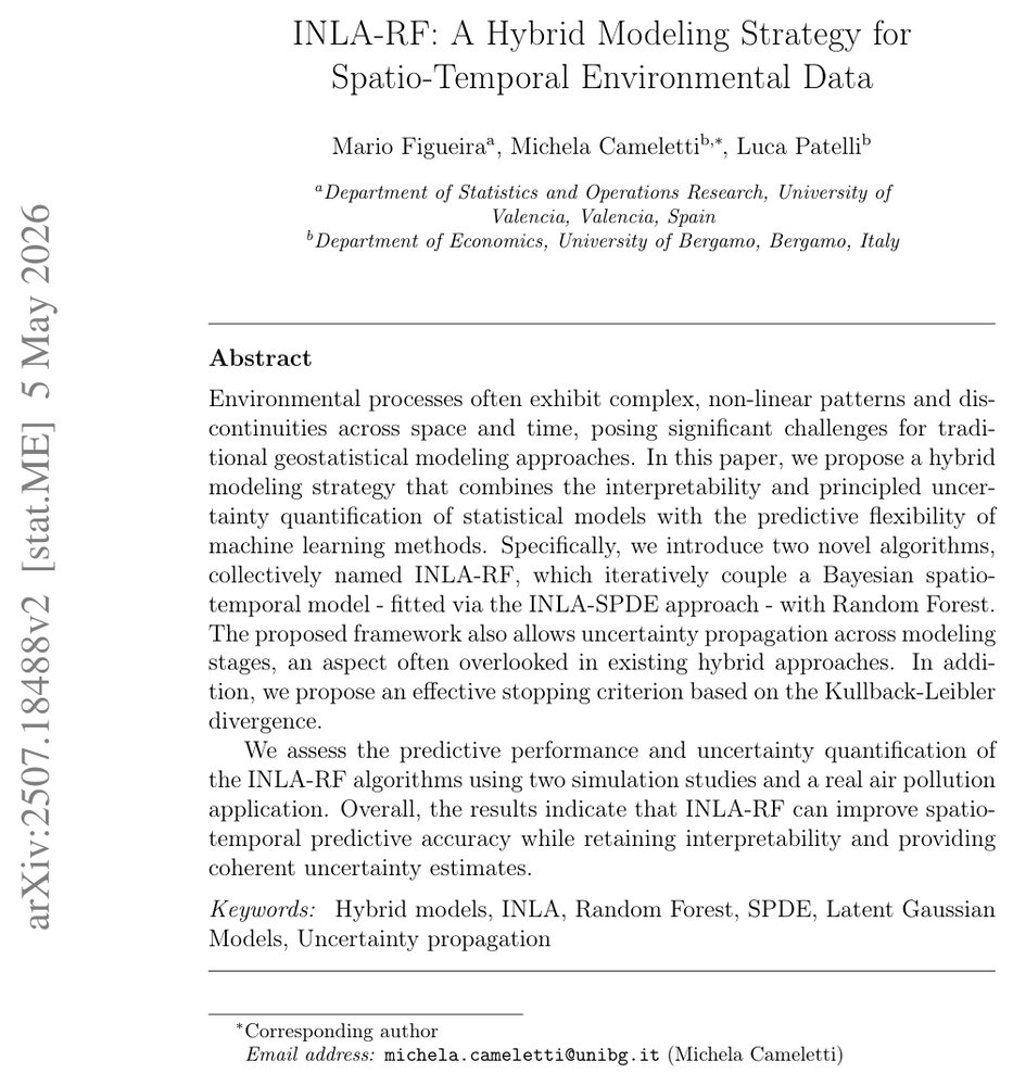 INLA-RF: A Hybrid Modeling Strategy for Spatio-Temporal Environmental Data Figure 1