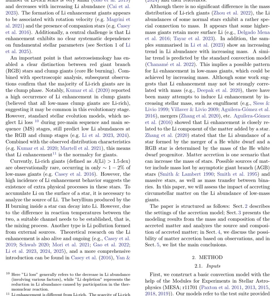 Effect of Matter Accretion on Lithium Enhancement of Giants Figure 1