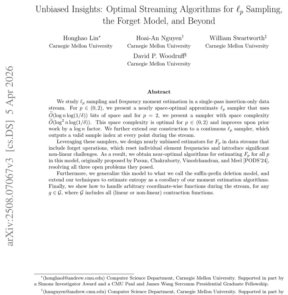 Unbiased Insights: Optimal Streaming Algorithms for $\ellp$ Sampling, the Forget Model, and Beyond Figure 1