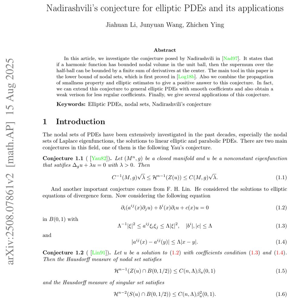 Nadirashvili' Conjecture for Elliptic PDEs and its Applications Figure 1