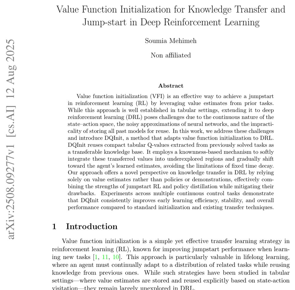 Value Function Initialization for Knowledge Transfer and Jump-start in Deep Reinforcement Learning Figure 1